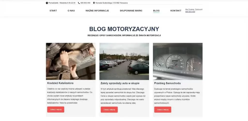 blog motoryzacyjny skup aut